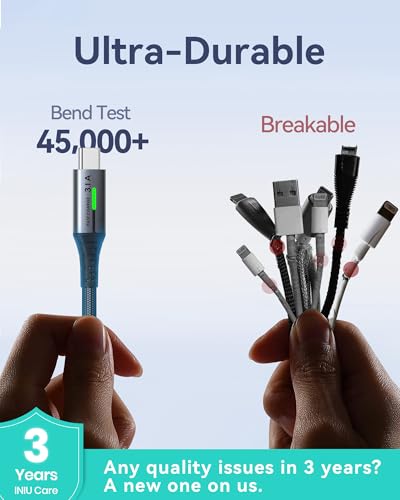 INIU USB C Charger Cable, 2m Type C Cable Fast Charging, Braided USB A to USB-C Phone Charger Cable USBC for iPhone 17 16 15 Pro Max, Samsung Galaxy S25 S24 Ultra, Pixel 10, iPad Air Switch Steam etc. - Image 4