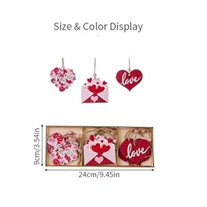 3 grids box set valentines day hanging decorations 2025valentines decor pink wooden pendant home atmosphere decoration heartvalentines day decorations for the home wall door  urban country home decor