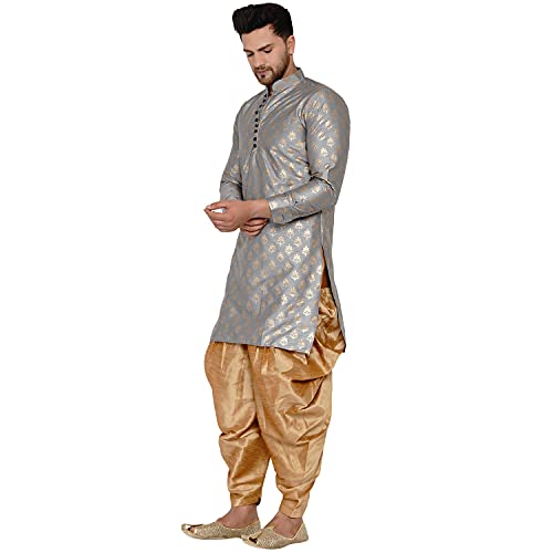 Image of Veera Paridhaan Men's Banarasi Full Sleeve Printed Long Straight Kurta