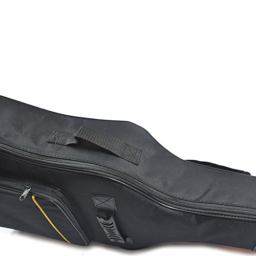 Wuudi Gitarrentasche, 104,1 cm, wasserdicht, mit doppeltem verstellbarem Schultergurt, Gitarrenkoffer, Schwarz, Schwarz , Lässig