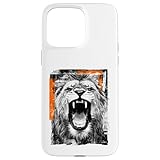 ライオン 動物愛好家 サファリ 野生動物園 グラフィック イラスト スマホケース iPhone 15 Pro Max 用