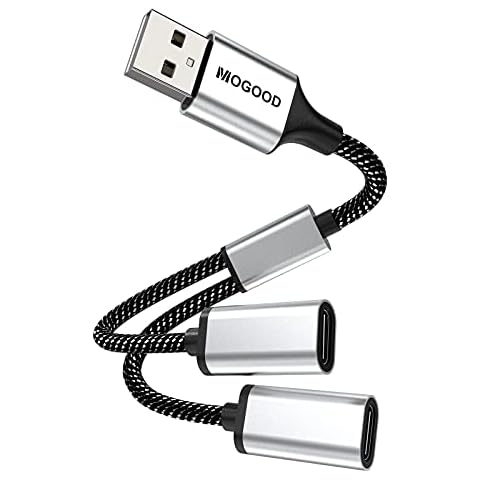 USB to USB C Female Adapter USB Splitter Y Cable,USB A Male to 2 USB-C Female Cord Converter,Dual Double USB C Female Port Hub Charger Power Split Adapter for Mac,Xbox One Series X/S,PS4,PS5,Laptop Cover