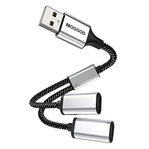 Adaptador USB C Hembra a USB Macho USB Splitter Y Cable, USB A Macho a 2 USB-C Hembra Convertidor de Cable, Dual USB C Port Hub Cargador Adaptador de división de energía para Mac, Coche, Xbox ,PS4 Cover