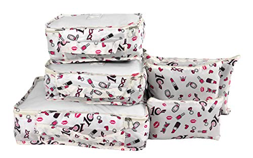 Organizador De Mala Bolsa Kit 6 Peças Para Viagem (Branco Feminino)