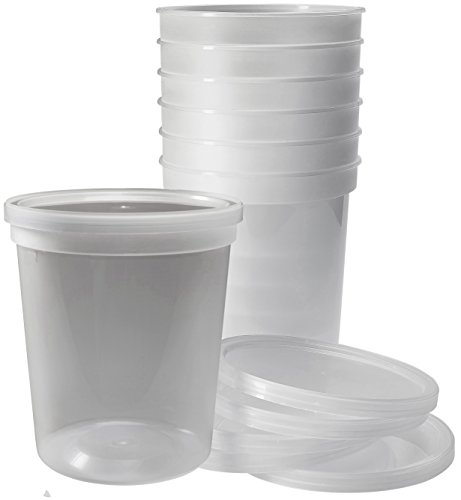 Durahome - Deli Food Storage Containers With Lids 32 Oz, Quart Pack Of 24 Leak-Proof Freezer Safe Microwaveable Soup Storage Container - Clear Plastic Premium Quality #TOP1