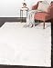 Unique Loom Solo Solid Shag Collection Modern Plush Snow White Area Rug (5' 0 x 8' 0)