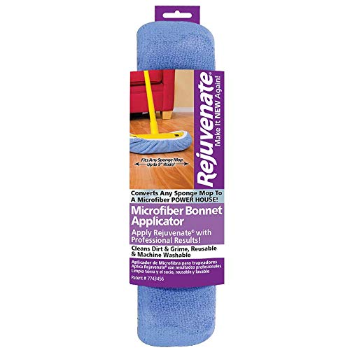 Rejuvenate Microfiber Bonnet Applicator, Fits Any Sponge Mop Head Up To 9", Washable And Reusable Microfiber Mop Pad, 1 Pack - Blue #TOP2