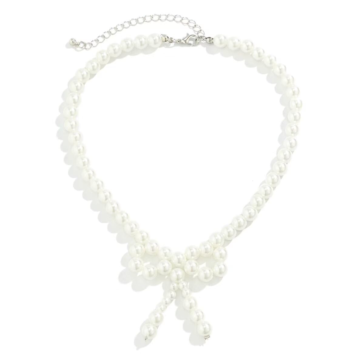 Gargantilla con lazo, cuentas blancas y negras, eslabones, joyería bohemia de playa para mujer