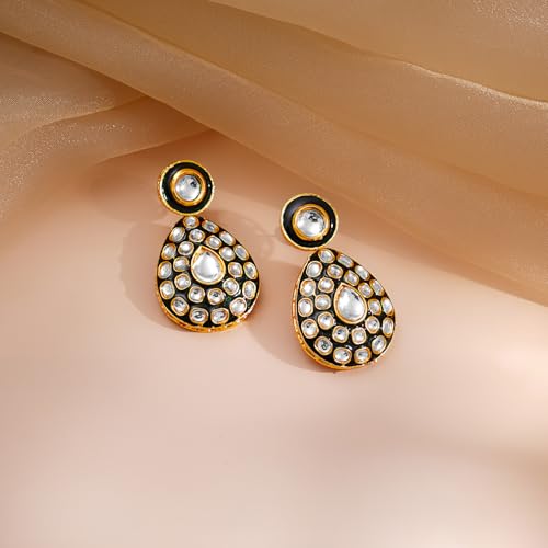 Image of Rubans Kundan Necklace Set Traditional Jewellery Gift for Women & Girls