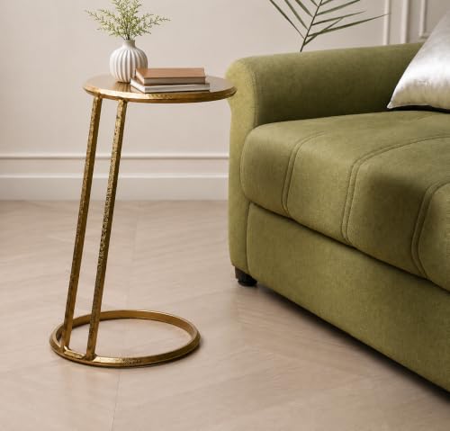 Image of Decor de Maison Brings Handcrafted Slanted Nesting Tables Large in Metal | Bed Side & Sofa Side Tables | End Table for Living Room, Bedroom, Office, Home Decor, Coffee Table (Gold, Large)