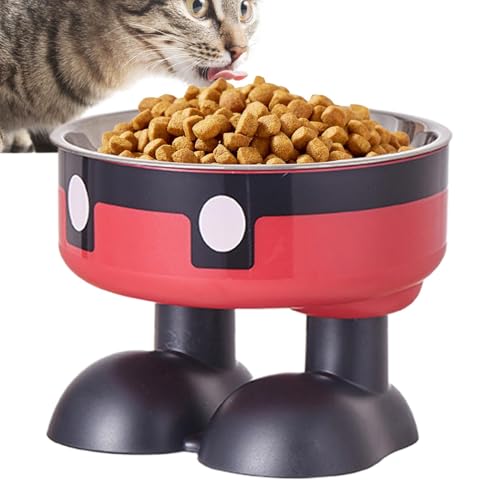 高層猫ボウル、高層猫ボウル | ラージフットペットウォーターフード給餌ステーション | かわいい傾斜した上げられた猫ボウル、屋内猫用滑り止めペットウォーターフード給餌ステーション、ドライウェットフード