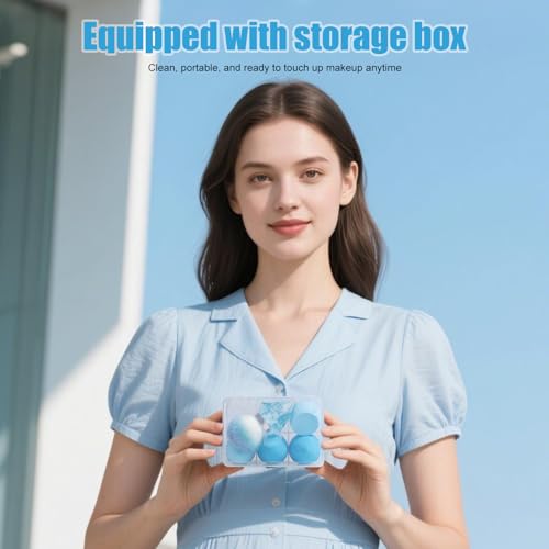 Makeup Sponge Set Kabuki Brush BS-MALL 5 Pcs for Liquid, Cream, and Powder, Multi-colored Makeup Sponges and Travel Powder Diamond Brush with Case - Image 3