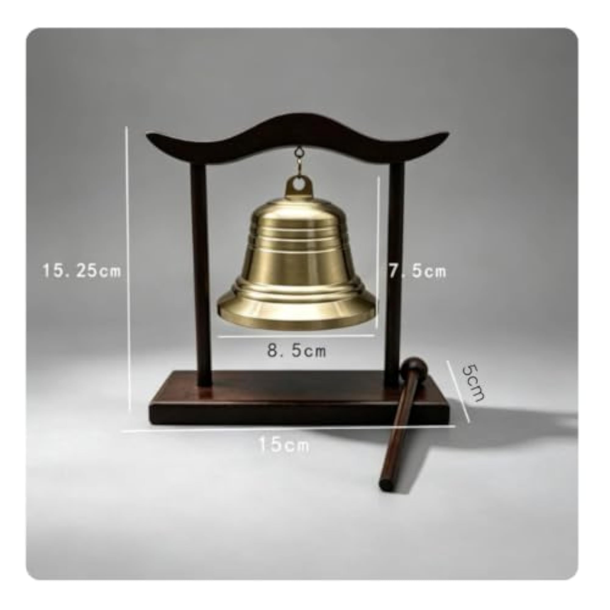 Hanging Brass Bell with Stand, Mindful Meditation Gift