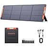 200 Watt Portable Solar Panel for Power Station, 20V Foldable Solar Panel with Solar Angle Guide Solar Cable,23.5% High Efficiency IP67 Waterproof 4 Adjustable Kickstands for Camping RV Blackout