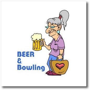 3dRose ht_116304_1 Funny Beer and Bowling Grandma Sports Design-Iron on Heat Transfer for Material, 8 by 8-Inch, White
