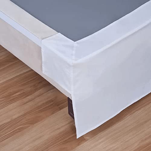 Luxurious Collections 12"-22" Drop Length Wraparound Tailored Bed Skirt 100% Cotton Sateen White,Queen-20 Drop #TOP5