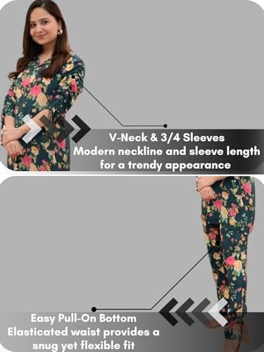 Image of GRECIILOOKS Co Ord Set For Women Stylish Floral Print | Kurta Sets For Womens | Anarkali Suit For Woman | Short Kurti For Womans | Pakistani Suits For Women's Kurta Set's
