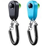 HoAoOo Pet Clicker for Dogs/Cats/Horses/Birds or Other Animals - Finger Clickers for Training (Black+Blue)