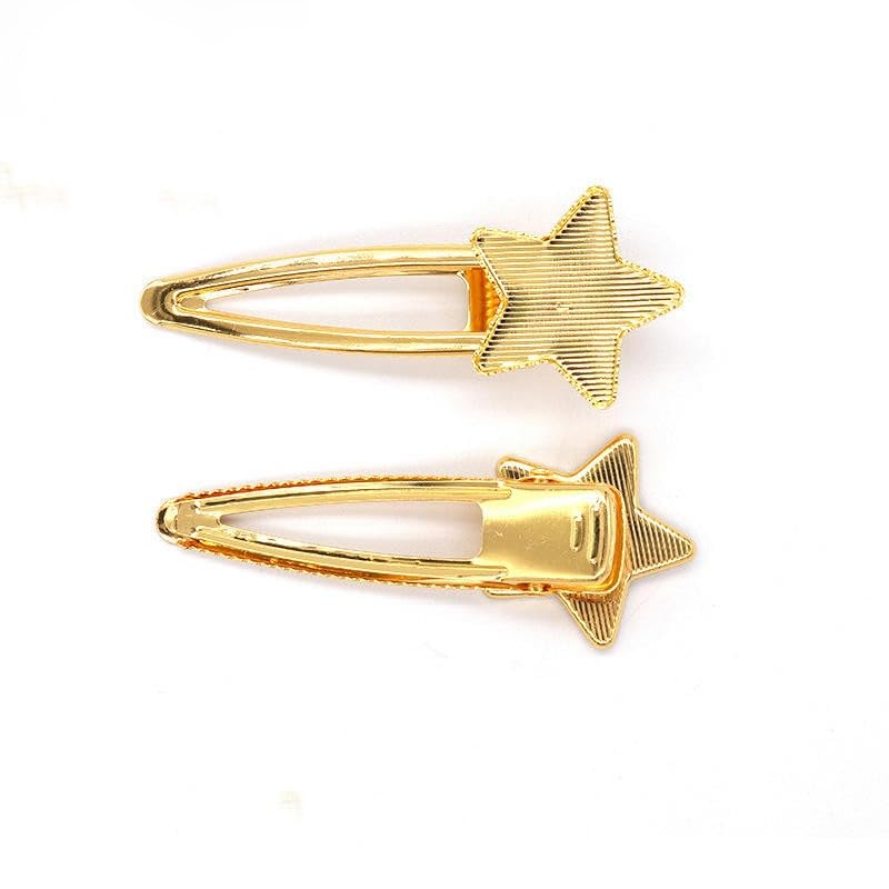 73*30MM 50 Uds. Pinzas para el cabello de Metal con forma de estrella, bandeja, pasadores para el cabello, horquillas para el cabello con bandeja en blanco, bandejas con configuración de bisel r
