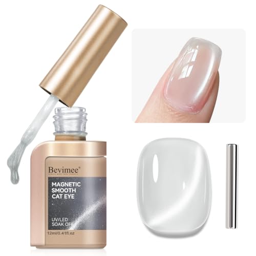 Clear Silver Cat Eye Gel Nail Polish Jelly Magnetic Gel Polish