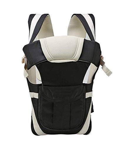 GHRASTHI 4-in-1 Baby Carrier Bag | Adjustable Hands-Free | Breathable Fabric | Comfortable Head Support & Buckle Straps | Cradle, Chest, Backpack, Forward Facing Styles | Black-image-22