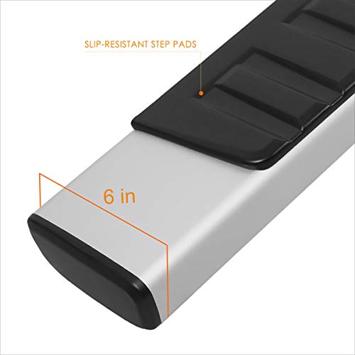 6" Silver Aluminum Running Boards Side Steps Nerf Bars Compatible With 07-19 Chevy Silverado/Gmc Sierra Regular Cab (Pair) #TOP2