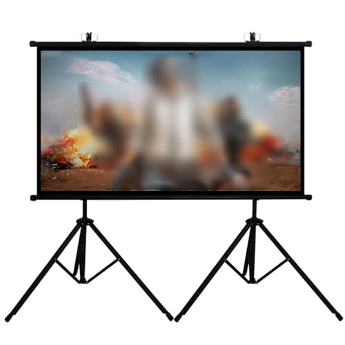 Pantalla para proyector con soporte, pantalla portátil de suelo e interior para montaje en pared, sin arrugas, para viaje y camping (60 pulgadas, 16:9)