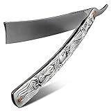 Professional Mens Straight Razor – 11.4' Barber Straight Razors for Men with Pre-Sharpened Carbon Steel Blade – Rust-Resistant & Easy to Clean Shaving Knife for Men, Ergonomic Handle & Durable Build