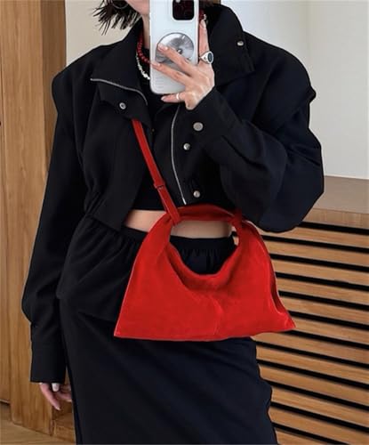 Womens Trendy Genuine Suede Leather Crossbody Bag Small Shoulder Purse Top Handle Handbag Designer Satchel4