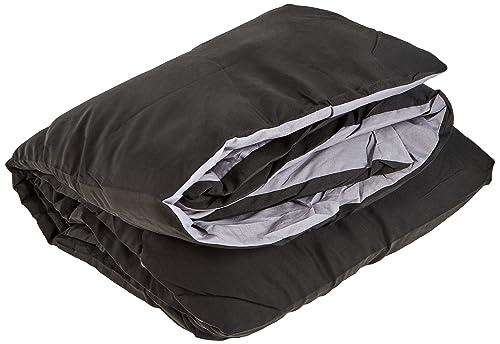Amazon Basics Edredón de Microfibra Reversible, Gris/Negro, 200 x 200 cm