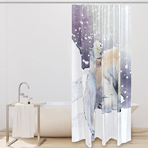 Rideau de douche imperméable ours polaire anti-projections pour sol toujours sec - 3