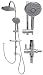 Produktbild Duschset Duschsystem Duschgarnitur Duschstange 120cm Überkopfbrause Regendusche Kopfbrause Brauseset Dusch Brause Set Komplettdusche Brausestange Duschbrause für vorhandene Bohrlöcher