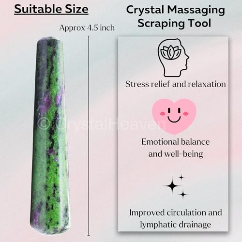 Image of Ruby Zoisite Crystal Wand - Smooth Crystal Wand for Energy Healing, Chakra Balancing, Meditation and Home Decor - Crystals and Healing Stones for Gift