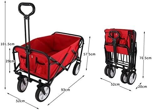 Einkaufswagen, tragbarer Mehrzweckwagen für Zuhause und den Garten, mit Aufbewahrungskorb, zusammenklappbarer Campingwagen, Picknickwagen im Freien, Handwagen, verschleißfestes Rad, leicht, einfa – Bild 6
