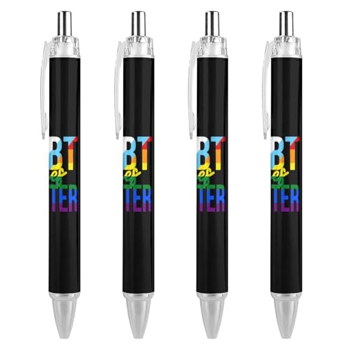 Stylos à bille rétractables Rainbow LGBT Lives Matter encre noire