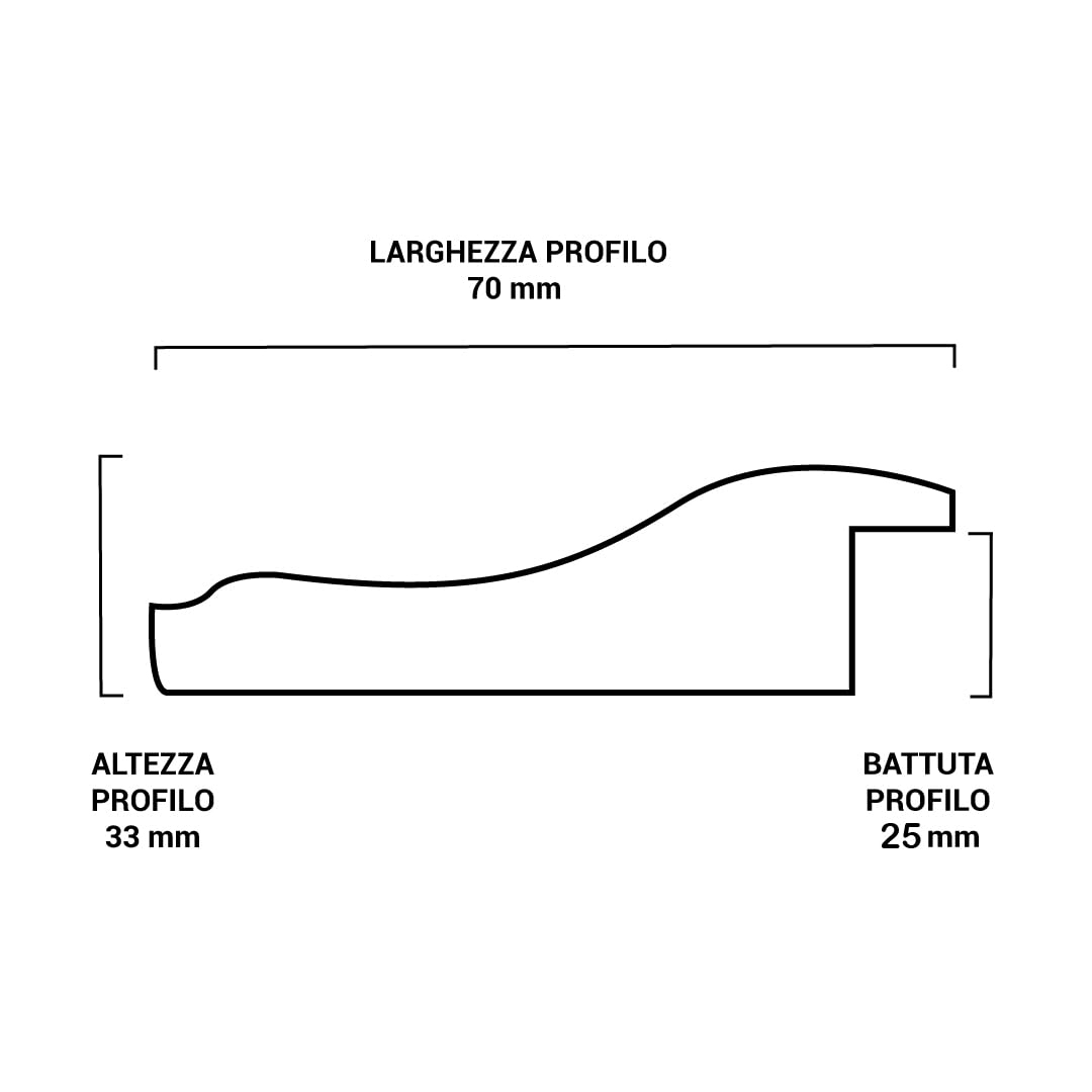 Maestri Artigiani - Cornice in legno da parete per Quadri tutte le misure, con Passepartout, Oro Argento Noce Azzurro (40 x 50 cm, ORO)