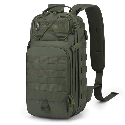 Mardingtop Sac à dos tactique pour homme de 18 l avec bretelles amovibles - Sac à dos polyvalent 3 en 1 pour l'extérieur, le camping et le travail, Armée, L