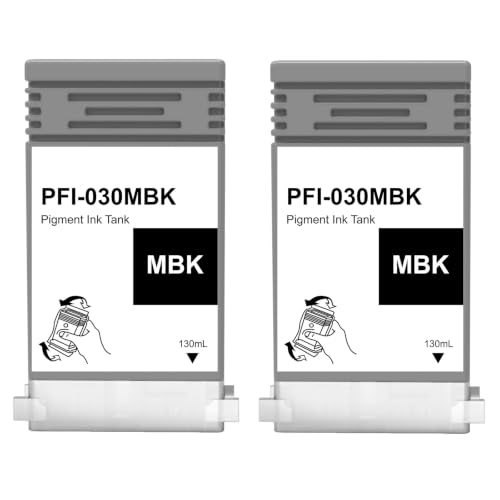 Image of PFI-030 MBK PFI-030 Pigment Ink Tank Compatible with Canon PFI-030MBK | 55ML High Capacity PFI030 Matte Black Ink Cartridges for imagePROGRAF TA-20 TA-30 TM-240 TM-340 Printers, 2-Pack