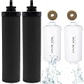 Water Filter Replacement for Berkey, Gravity Water filtration System Refill for BB9-2 Black Filters & PF-2 Fluoride Filters Compatible with Berkey Light/Crown/Imperial/Big/Travel/Royal Series
