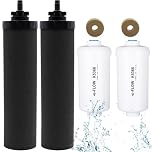 Water Filter Replacement for Berkey, Gravity Water Filtration System Refill for BB9-2 Black Filters & PF-2 Fluoride Filters Compatible with Berkey Light/Crown/Imperial/Big/Travel/Royal Series