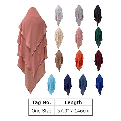 Long Khimar Hijab Scarf Wrap 3 Layer Abaya Jilbab Muslim Islam Women Niqab Jilbab Ramadan Eid Prayer Garment2