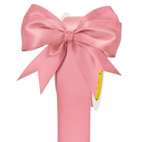 Image of Double Face Lt.Coral Satin Ribbon 1-1 /2 inch X 50 Yards Polyester Lt.Coral Ribbon for Gift Wrapping Very Suitable for Weddings Party Hair Bow Invitation Decorations and More