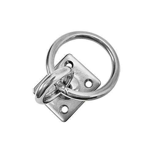 DBM IMPORTS 4 PC Marine Hardware Swivel Pad Eye Plate Square with Ring 1/4