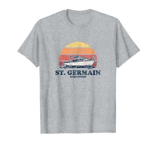 Photo de St. Germain WI Vintage Bateau des années 70 Retro Bateau T-Shirt