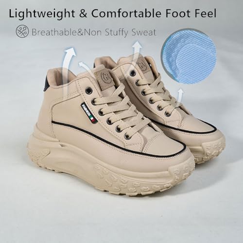 Chunky Sneakers for Women,Platform White Mesh Dad Walking Shoes,Comfortable Breathable Casual Fashion Running Shoes4