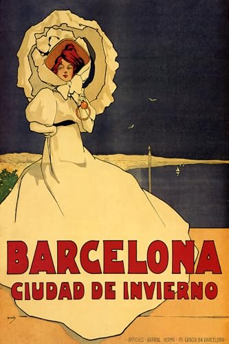 1911 Barcelona Ciudad de Invierno Winter City Woman in a