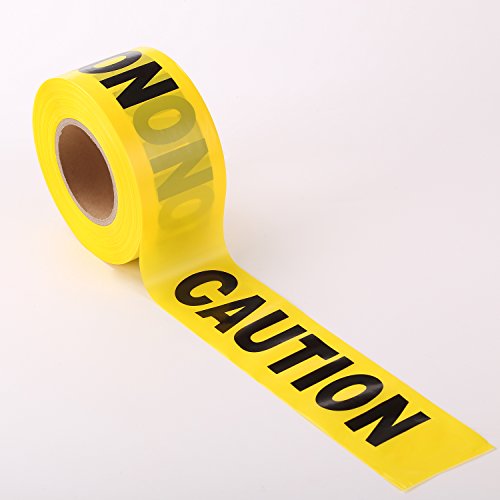 TopSoon PRECAUCIÓN Rollo de Cinta 3 Pulgadas de Ancho x 1000 pies de Largo Cinta de Barrera Amarilla Brillante Cinta de Advertencia Cinta de construcción