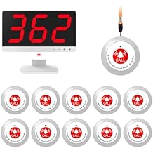 Emergency Call Buttons System & Wireless Call Bell System with 11 Alert Call Buttons -1000FT, Call Light System with 1 Display Receiver,Caregiver Pager Calling System for Nurses Station