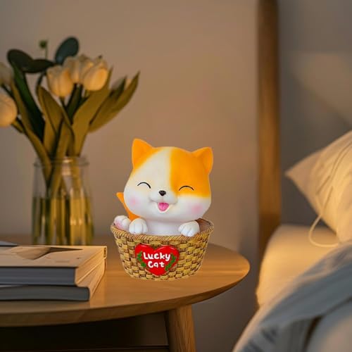 Image of Money Saving Bank with Coin Slot / /Creative Cartoon Design Money Bank / /Plastic Piggy Bank for Boys & Girls (Pack of 1) (Lucky Cat- Yellow)