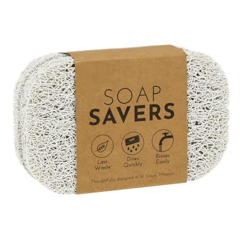 S&T INC. Bar Soap Holder for Kitchen, Bathroom, and Soap Dish, 4 Pack, White, 2.9 inches by...